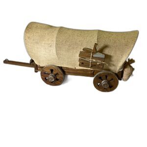 Chuckwagon Wooden Handmade, Covered, Vintage, made in Mexico.